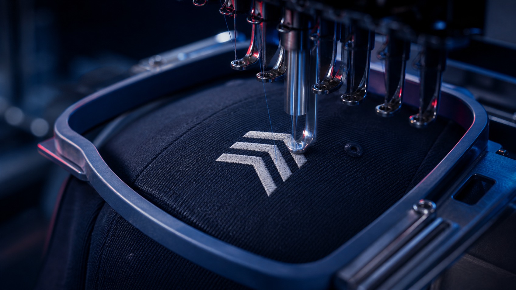 Embroidery branding method close-up
