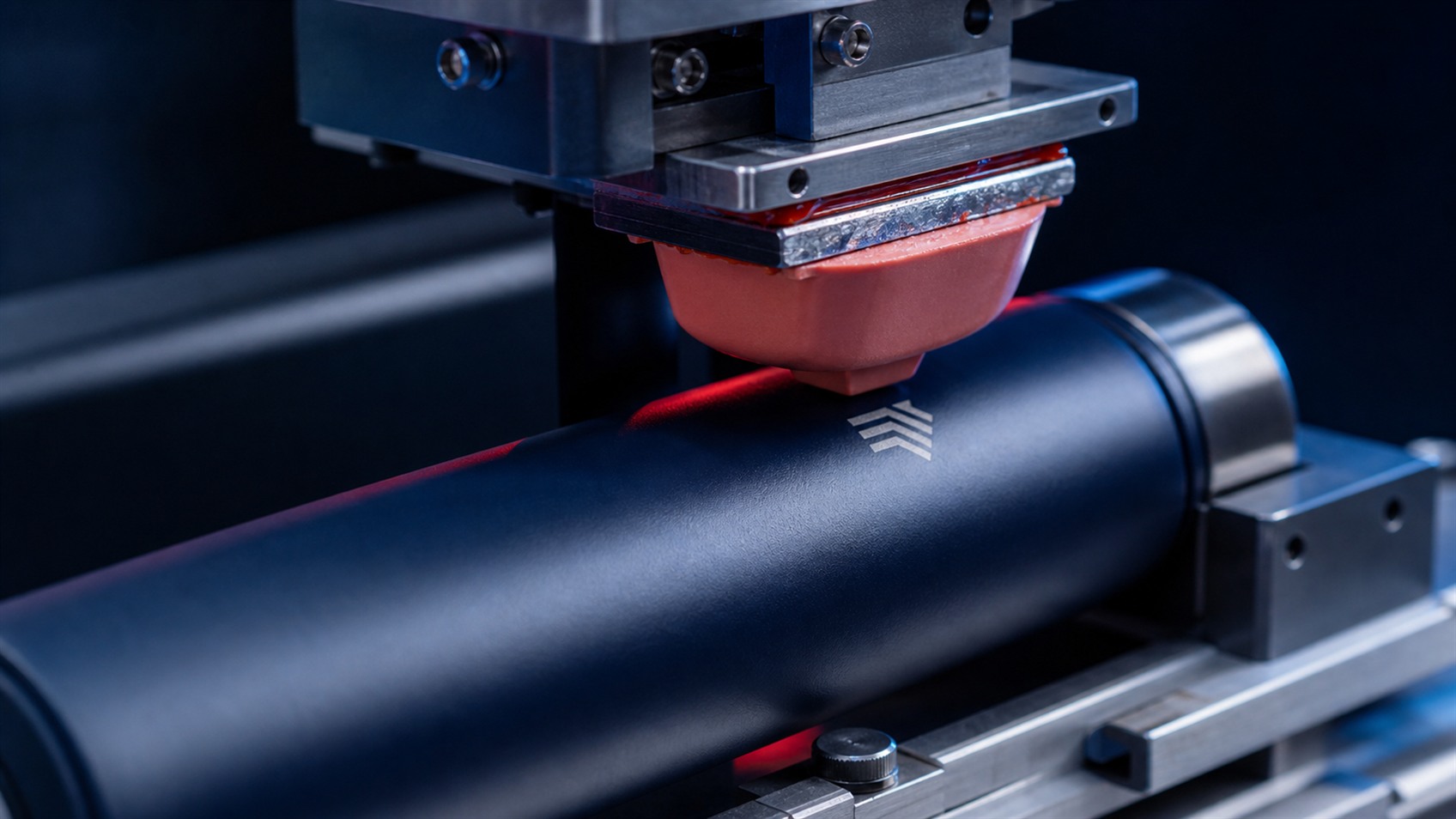 Pad printing branding method close-up