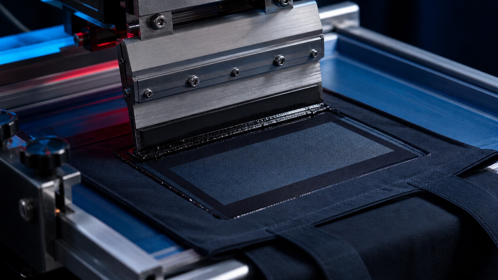 Screen printing branding method close-up