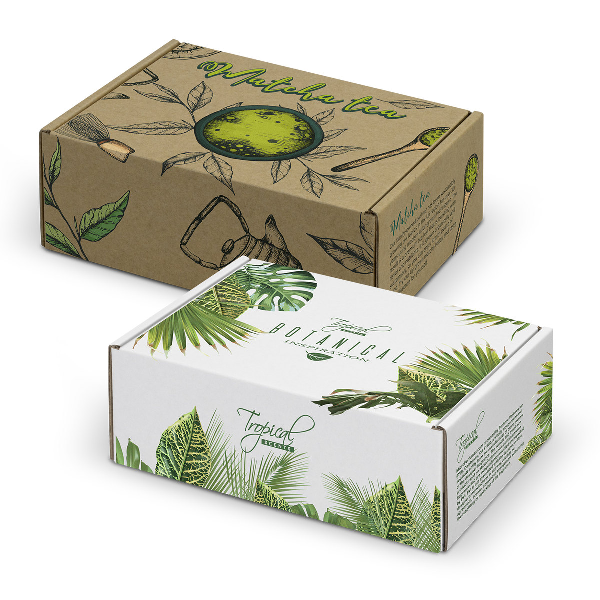 Die-cut branded gift box with locking lid
