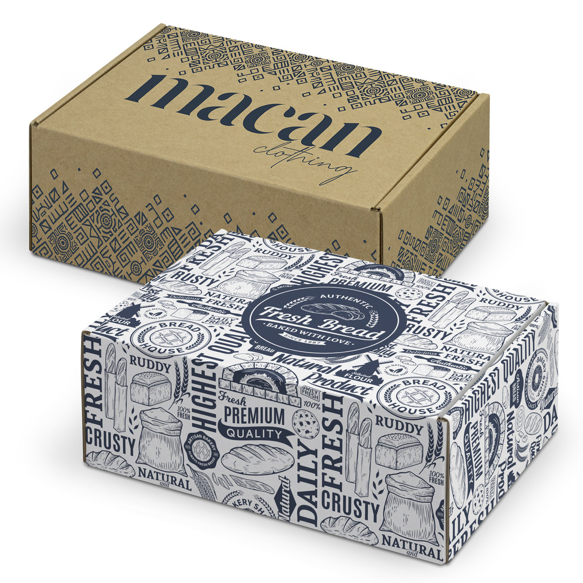 Die Cut Box with Locking Lid - 225x167x83mm branded packaging product image