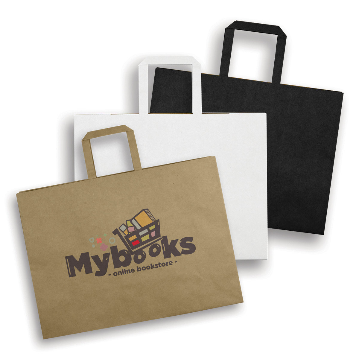 Extra Large Flat Handle Paper Bag Landscape branded packaging product image