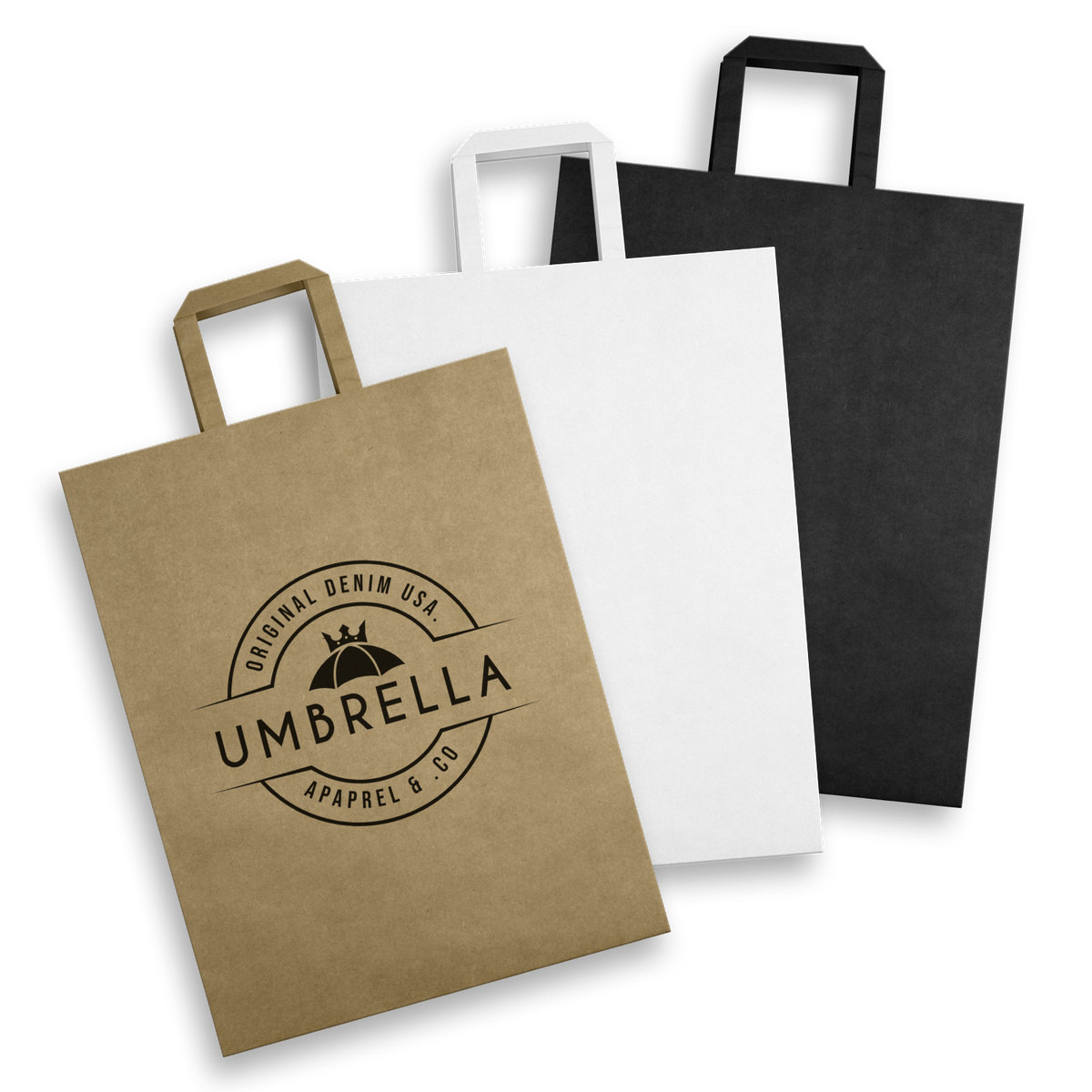 Extra Large Flat Handle Paper Bag Portrait branded packaging product image