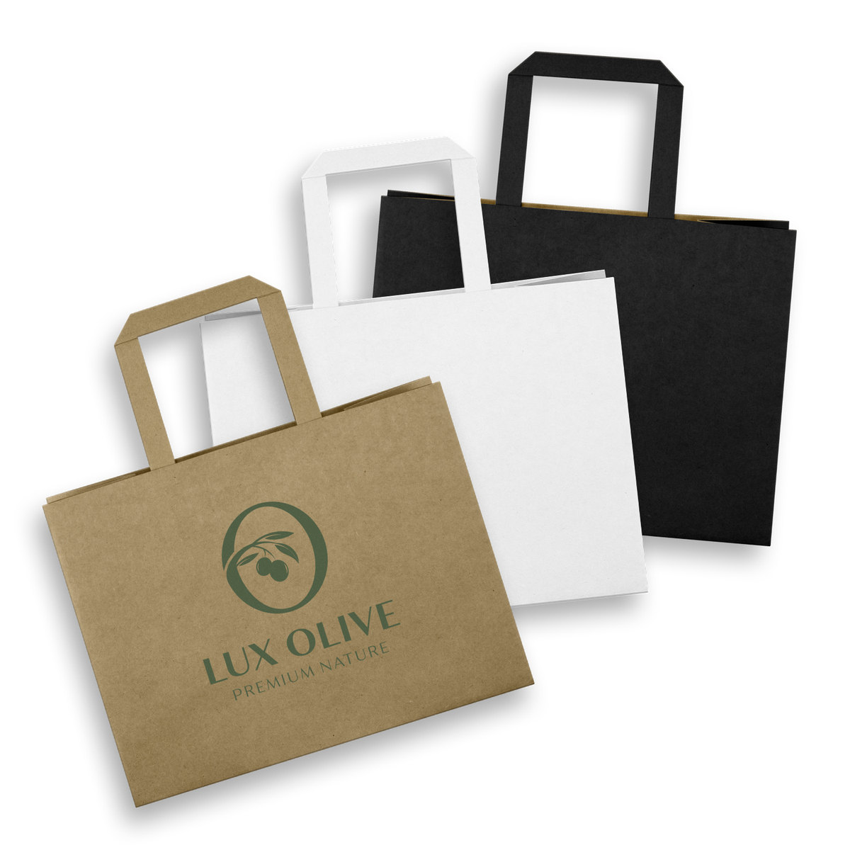 Medium Flat Handle Paper Bag Landscape branded packaging product image