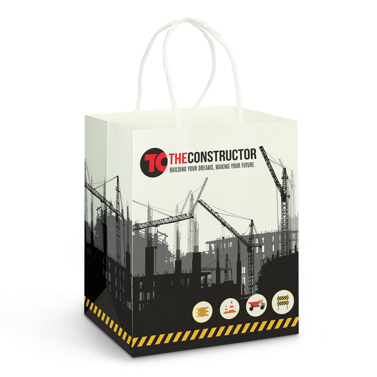 Medium Paper Carry Bag - Full Colour branded packaging product image