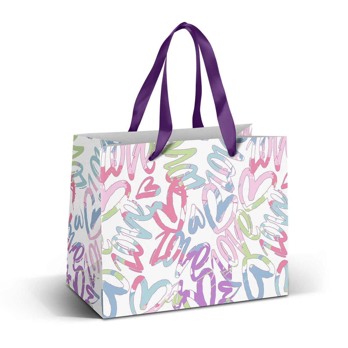 Medium Ribbon Handle Paper Bag - Full Colour branded packaging product image