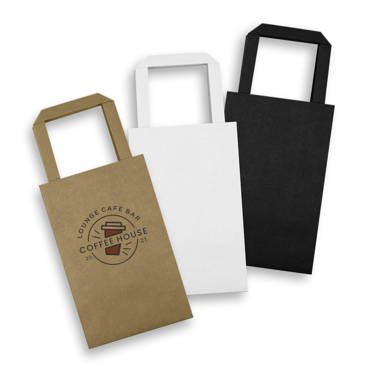 Small Flat Handle Paper Bag Portrait branded packaging product image