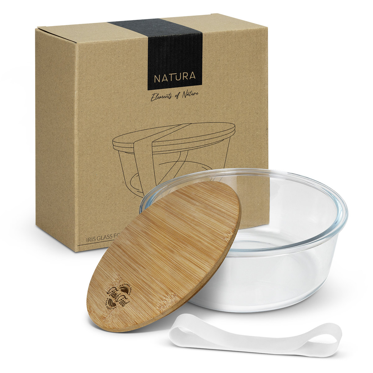 NATURA Iris Glass Food Container branded product image