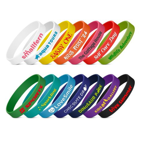 Kids Silicone Wrist Band - Embossed branded event merchandise product image