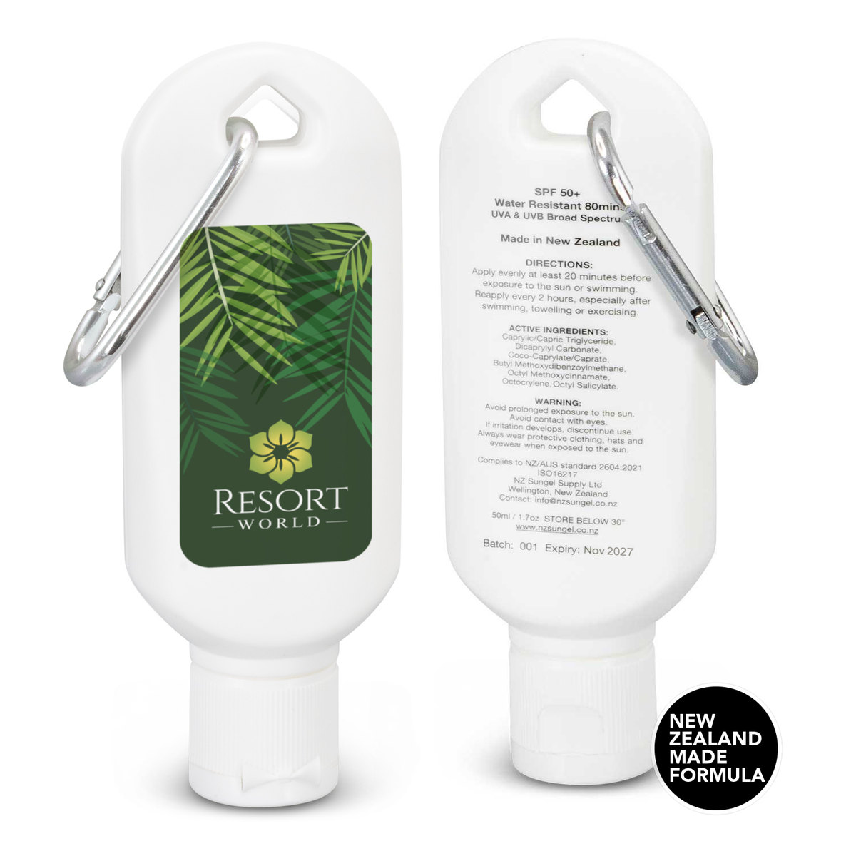 SPF 50+ Sun Gel 50ml Tube with Carabiner branded product image