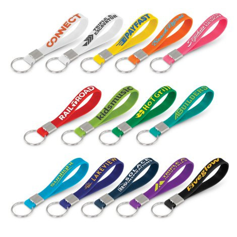 Silicone Key Ring - Embossed branded promotional giveaway product image
