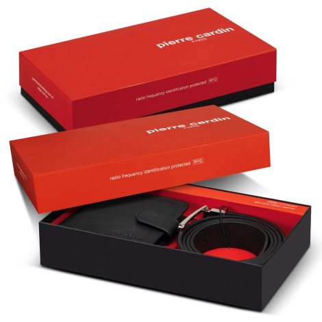 Pierre Cardin Leather Wallet and Belt Gift Set branded apparel product image