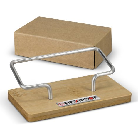 Bamboo Business Card Stand product example for Resin-Coated Finish