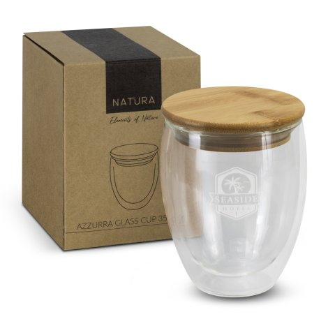 NATURA Azzurra Glass Cup - 350ml branded drinkware product image