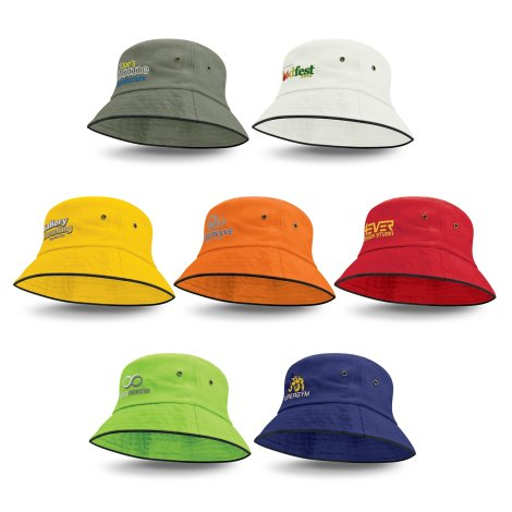 Bondi Bucket Hat - Black Sandwich Trim branded headwear product image