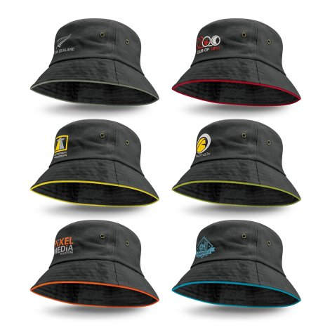 Bondi Bucket Hat - Coloured Sandwich Trim branded headwear product image